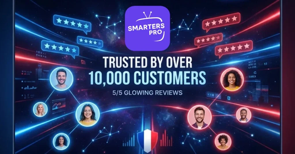 IPTV smarters pro logo sur écran smart tv